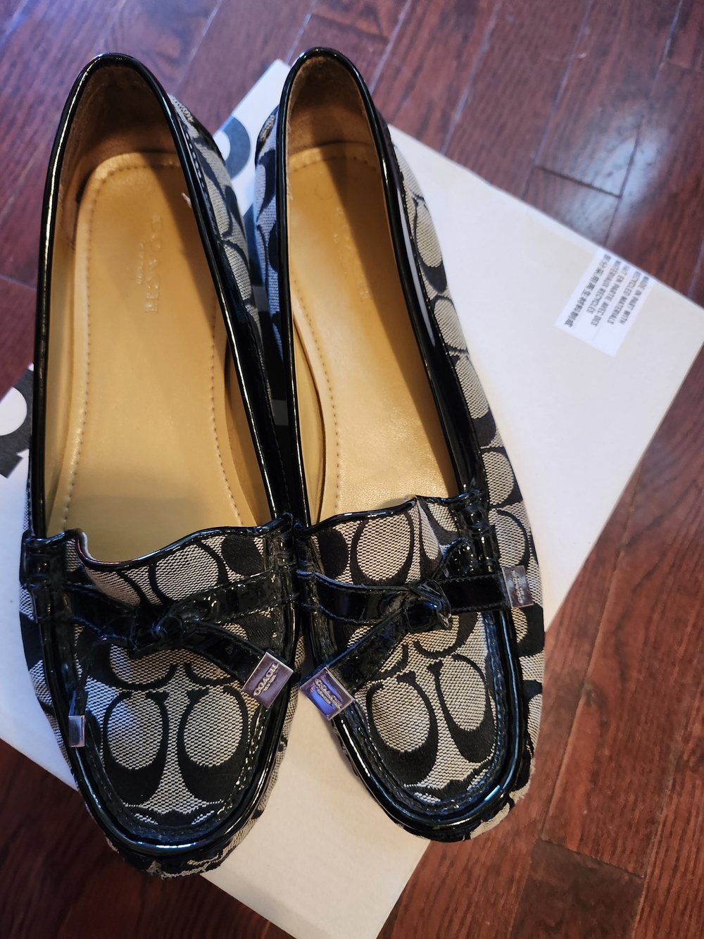 Coach Black Signature Jacquard Driving Loafers